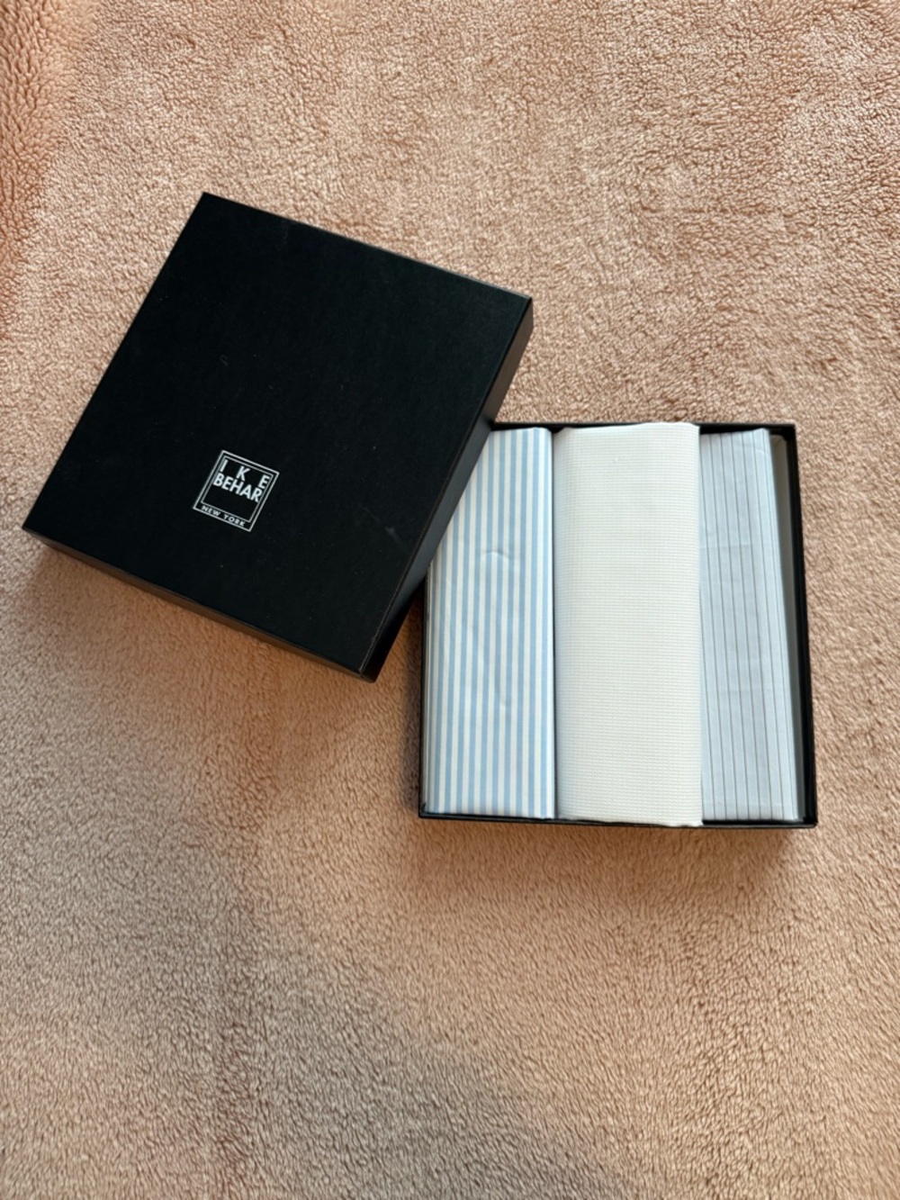 Ike Behar set of 3 silk pocket squares